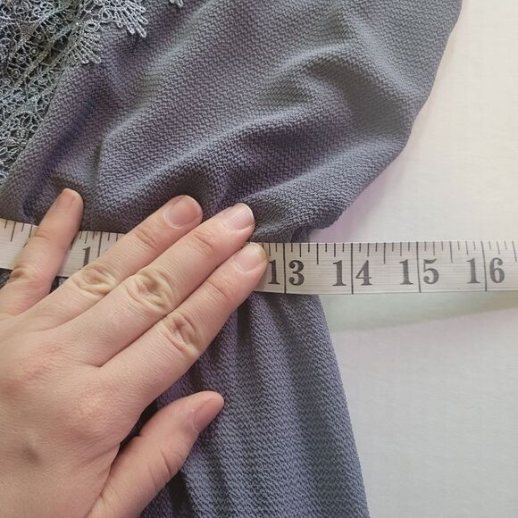 WAYF Posie Grey Grisaille Corset Slit Maxi Dress Size Medium - Picture 6 of 9